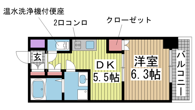 神戸市中央区下山手通(JR東海道本線(近畿)元町駅)のマンション賃貸物件 間取画像
