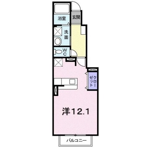神戸市北区道場町日下部(神戸電鉄三田線道場南口駅)のアパート賃貸物件 間取画像