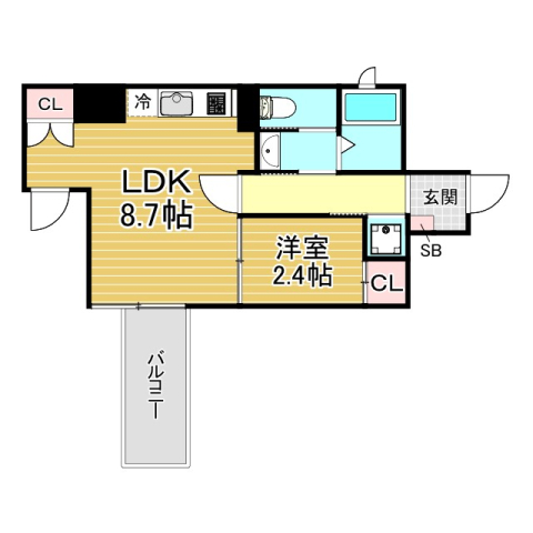 神戸市中央区元町通(JR東海道本線(近畿)元町駅)のマンション賃貸物件 間取画像