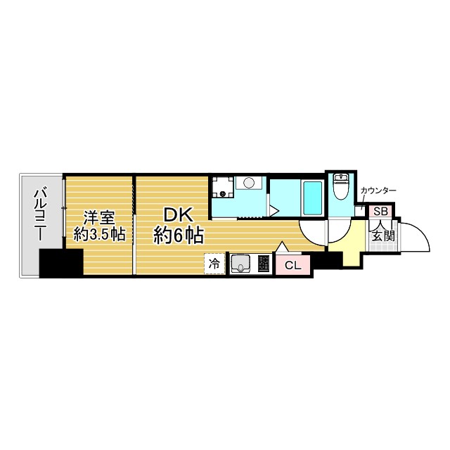 神戸市長田区大塚町(神戸市営地下鉄線長田駅)のマンション賃貸物件 間取画像