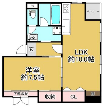 神戸市中央区旭通(JR東海道本線(近畿)三ノ宮駅)のマンション賃貸物件 間取画像