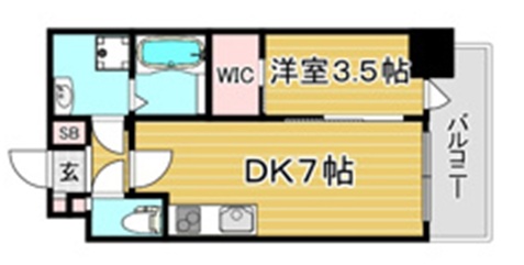 神戸市中央区琴ノ緒町(JR東海道本線(近畿)三ノ宮駅)のマンション賃貸物件 間取画像
