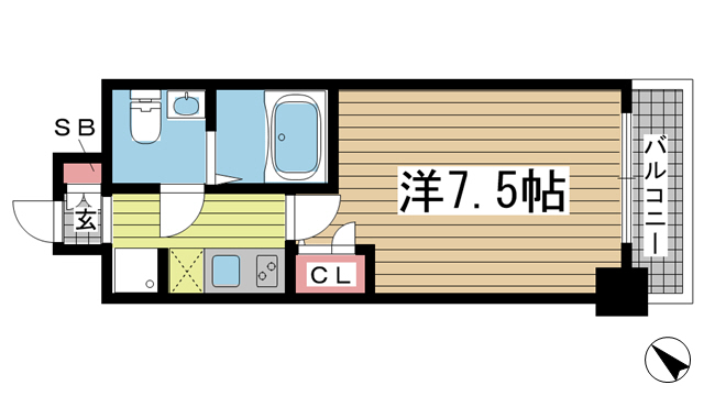 神戸市中央区御幸通(阪神本線神戸三宮駅)のマンション賃貸物件 間取画像
