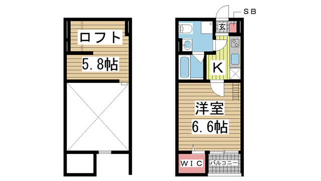 神戸市長田区浜添通(神戸市営地下鉄海岸線苅藻駅)のアパート賃貸物件 間取画像