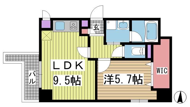 神戸市中央区磯辺通(JR東海道本線(近畿)三ノ宮駅)のマンション賃貸物件 間取画像
