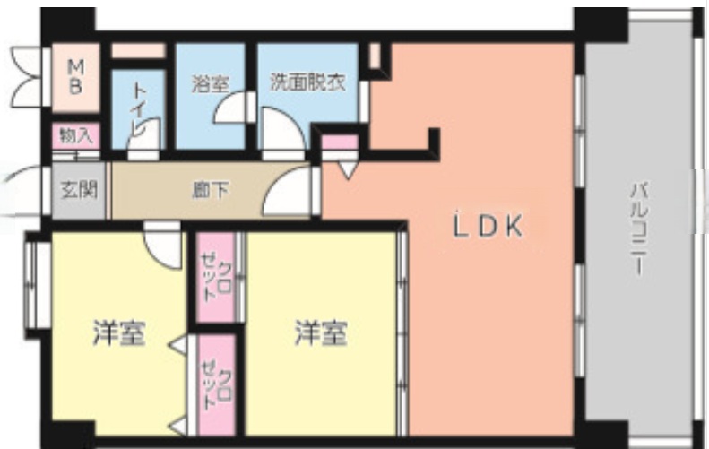 神戸市須磨区行幸町(JR山陽本線須磨海浜公園駅)のマンション賃貸物件 間取画像