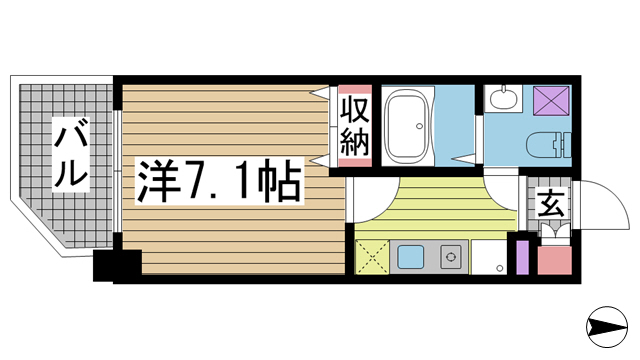 神戸市兵庫区門口町(JR山陽本線兵庫駅)のマンション賃貸物件 間取画像