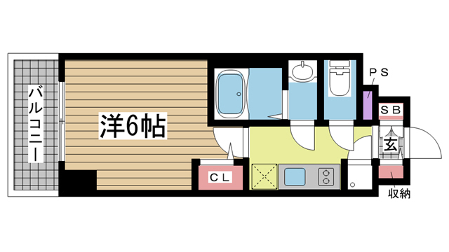 神戸市兵庫区東出町(JR東海道本線(近畿)神戸駅)のマンション賃貸物件 間取画像