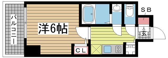 神戸市中央区琴ノ緒町(JR東海道本線(近畿)三ノ宮駅)のマンション賃貸物件 間取画像