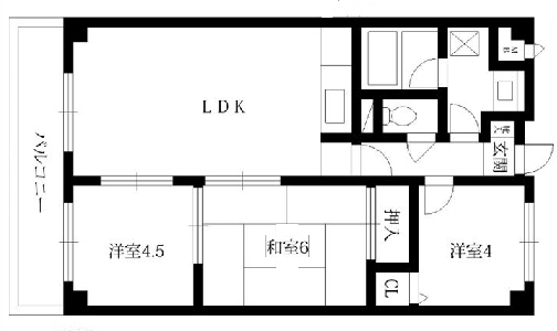神戸市東灘区本山中町(JR東海道本線(近畿)摂津本山駅)のマンション賃貸物件 間取画像
