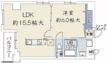 神戸市東灘区魚崎北町(阪神本線青木駅)のマンション賃貸物件 間取画像
