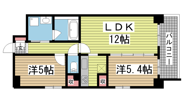 神戸市灘区友田町(JR東海道本線(近畿)六甲道駅)のマンション賃貸物件 間取画像