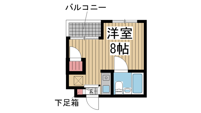 神戸市中央区二宮町(JR東海道本線(近畿)三ノ宮駅)のマンション賃貸物件 間取画像