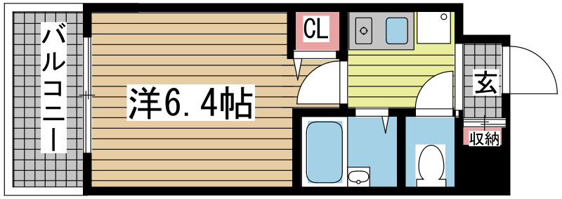 神戸市中央区熊内町(神戸市営地下鉄線新神戸駅)のマンション賃貸物件 間取画像