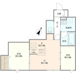 神戸市灘区上河原通(阪神本線大石駅)のアパート賃貸物件 間取画像