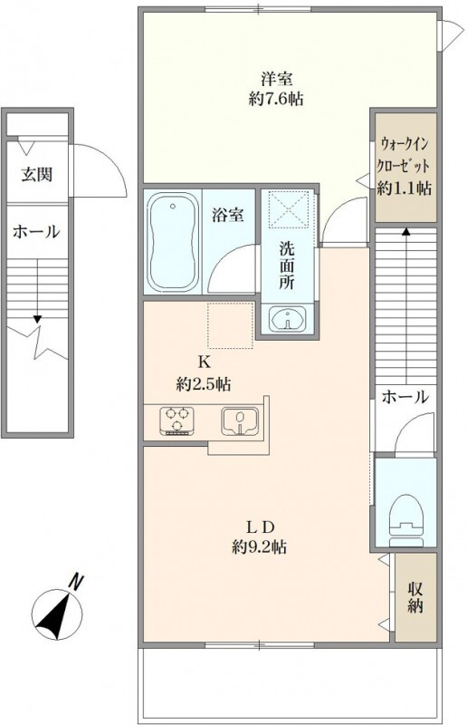 神戸市灘区上河原通(阪神本線大石駅)のアパート賃貸物件 間取画像