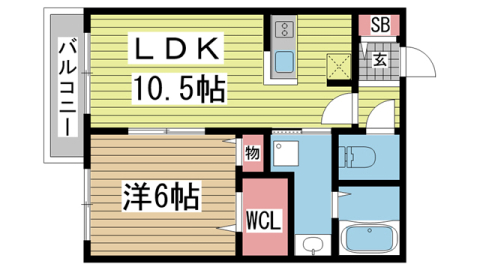 神戸市兵庫区材木町(神戸市営地下鉄海岸線御崎公園駅)のマンション賃貸物件 間取画像