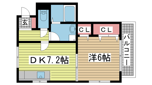 神戸市中央区大日通(JR東海道本線(近畿)灘駅)のマンション賃貸物件 間取画像