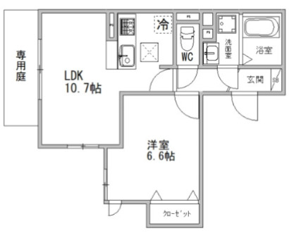 神戸市長田区山下町(JR山陽本線新長田駅)のマンション賃貸物件 間取画像