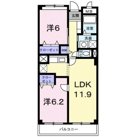 神戸市北区道場町日下部(神戸電鉄三田線道場南口駅)のマンション賃貸物件 間取画像