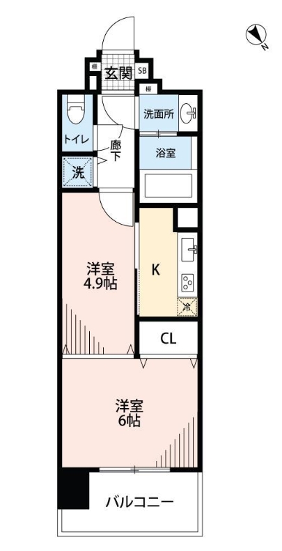 神戸市兵庫区中道通(JR山陽本線兵庫駅)のマンション賃貸物件 間取画像