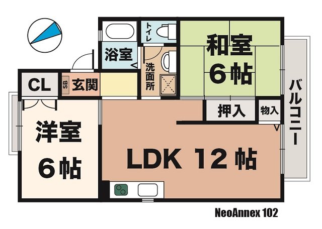 神戸市西区玉津町出合(JR山陽本線西明石駅)のアパート賃貸物件 間取画像