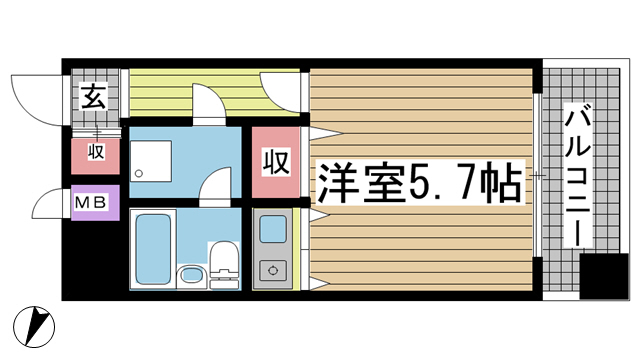 神戸市長田区野田町(JR山陽本線鷹取駅)のマンション賃貸物件 間取画像