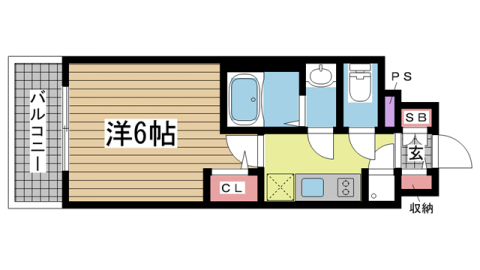 神戸市兵庫区東出町(JR東海道本線(近畿)神戸駅)のマンション賃貸物件 間取画像