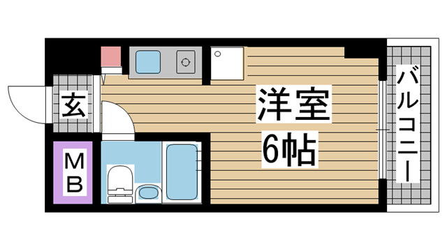 神戸市中央区御幸通(JR東海道本線(近畿)三ノ宮駅)のマンション賃貸物件 間取画像