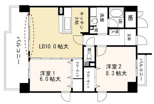 神戸市垂水区川原(JR山陽本線垂水駅)のマンション賃貸物件 間取画像