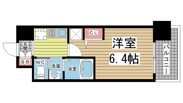 神戸市兵庫区佐比江町(JR東海道本線(近畿)神戸駅)のマンション賃貸物件 間取画像