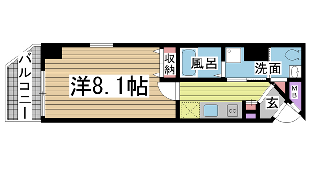 神戸市兵庫区中道通(神戸市営地下鉄線湊川公園駅)のマンション賃貸物件 間取画像