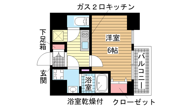 神戸市兵庫区永沢町(神戸高速線新開地駅)のマンション賃貸物件 間取画像