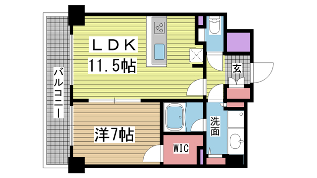 神戸市兵庫区西出町(JR東海道本線(近畿)神戸駅)のマンション賃貸物件 間取画像
