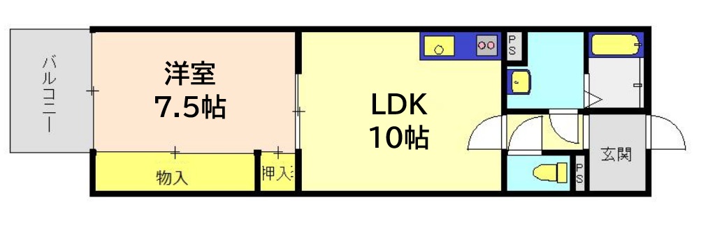 神戸市長田区二番町(JR山陽本線兵庫駅)のマンション賃貸物件 間取画像