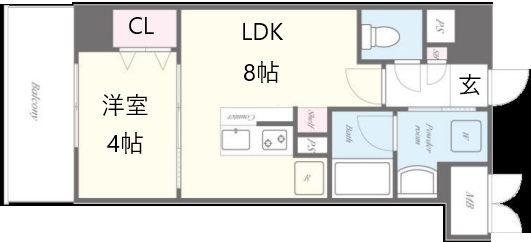 神戸市兵庫区下沢通(神戸市営地下鉄線湊川公園駅)のマンション賃貸物件 間取画像