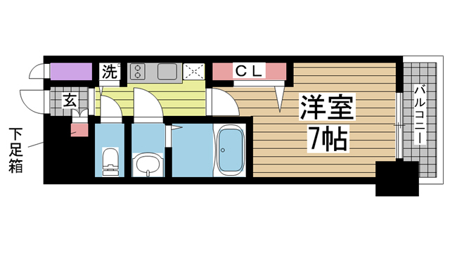 神戸市中央区御幸通(阪神本線神戸三宮駅)のマンション賃貸物件 間取画像