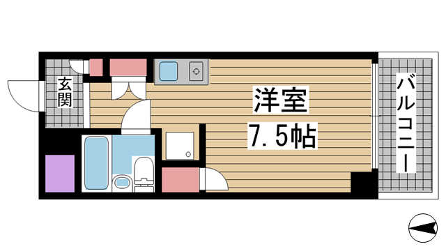神戸市灘区岩屋中町(JR東海道本線(近畿)灘駅)のマンション賃貸物件 間取画像
