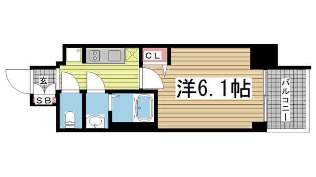 神戸市兵庫区大開通(JR山陽本線兵庫駅)のマンション賃貸物件 間取画像