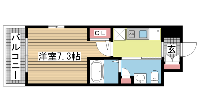 神戸市兵庫区水木通(JR東海道本線(近畿)神戸駅)のマンション賃貸物件 間取画像