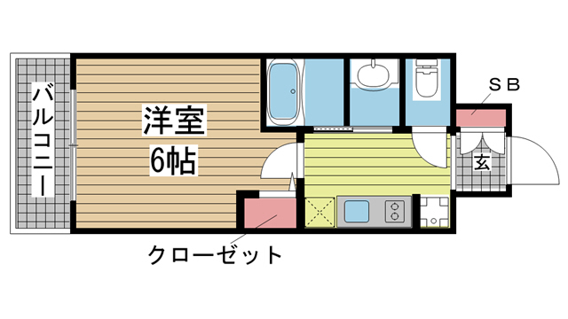 神戸市中央区下山手通(神戸市営地下鉄線大倉山駅)のマンション賃貸物件 間取画像