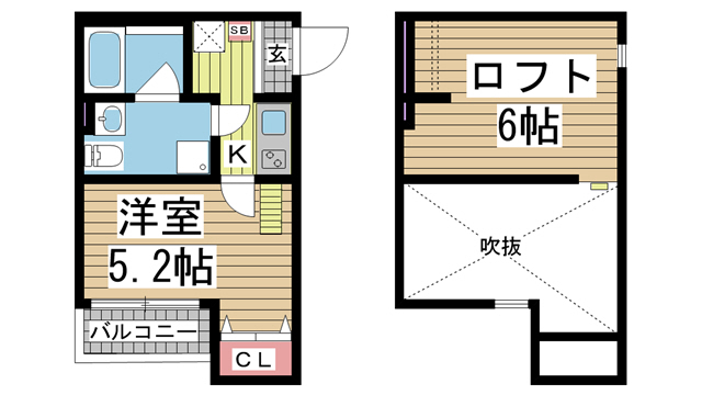神戸市兵庫区切戸町(神戸市営地下鉄海岸線中央市場前駅)のアパート賃貸物件 間取画像