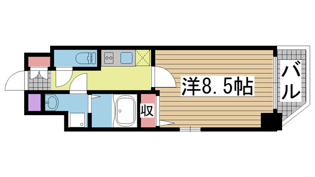 神戸市中央区相生町(JR東海道本線(近畿)神戸駅)のマンション賃貸物件 間取画像
