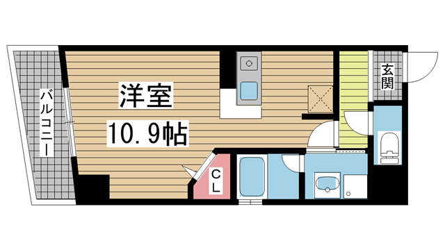神戸市中央区下山手通(JR東海道本線(近畿)元町駅)のマンション賃貸物件 間取画像