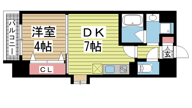 神戸市中央区磯辺通(JR東海道本線(近畿)三ノ宮駅)のマンション賃貸物件 間取画像