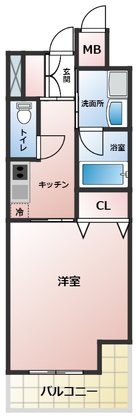 神戸市中央区日暮通(阪神本線春日野道駅)のマンション賃貸物件 間取画像