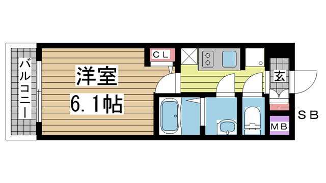 神戸市中央区布引町(JR東海道本線(近畿)三ノ宮駅)のマンション賃貸物件 間取画像