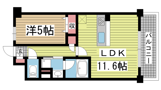 神戸市東灘区御影塚町(阪神本線新在家駅)のマンション賃貸物件 間取画像