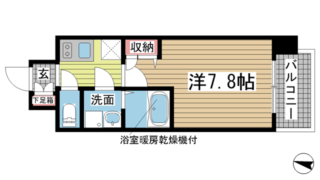 神戸市中央区生田町(神戸市営地下鉄線新神戸駅)のマンション賃貸物件 間取画像