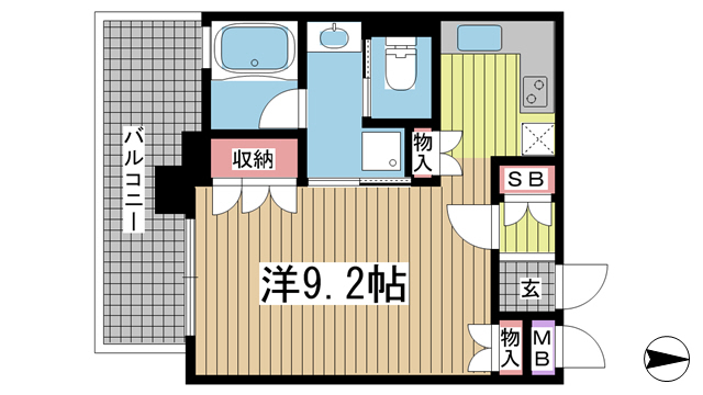 神戸市中央区下山手通(阪急神戸線神戸三宮駅)のマンション賃貸物件 間取画像